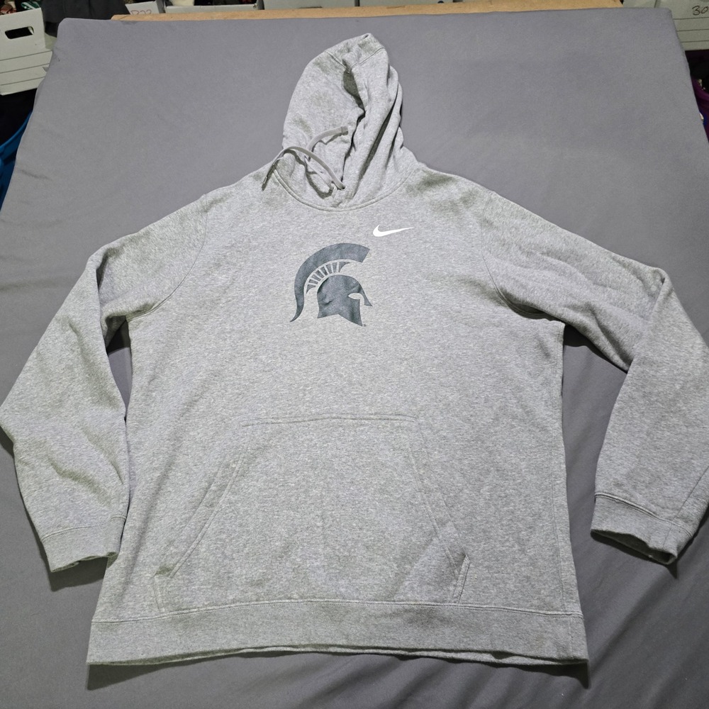 Nike Hoodie Men XL Gray Michigan State Spartans Pullover AR3402-063